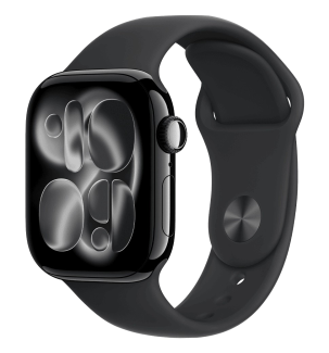 Apple Watch Series 11 GPS 46mm Jet Black with Black Sport Band M/L